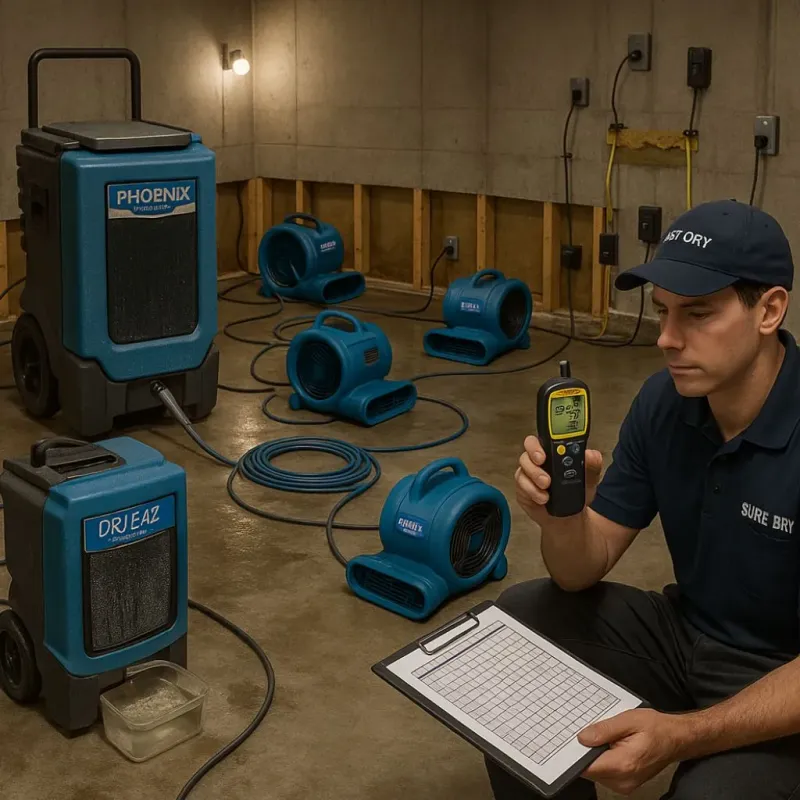 Structural Drying and Dehumidification process in Cavalier County, ND